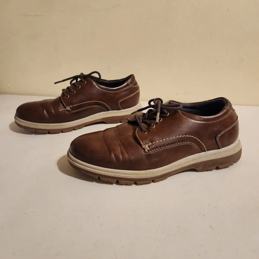 Florsheim Boys 3M Lookout Jr. Plain Toe Oxford Shoes Cognac Brown Preppy Dress